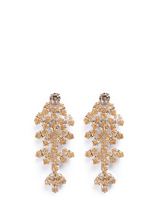 Main View - Click To Enlarge - CZ BY KENNETH JAY LANE - Cubic zirconia leaf cluster drop clip earrings
