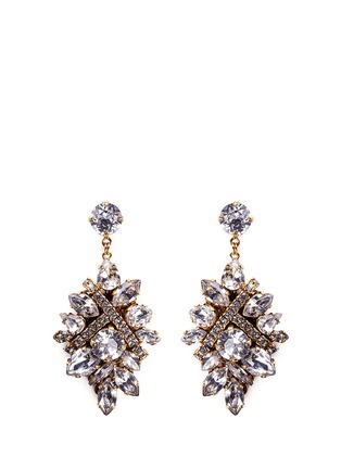 Main View - Click To Enlarge - ERICKSON BEAMON - 'Parlor Trick' Swarovski crystal cluster drop earrings