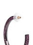 Detail View - Click To Enlarge - KENNETH JAY LANE - Glass crystal gunmetal plated hoop earrings