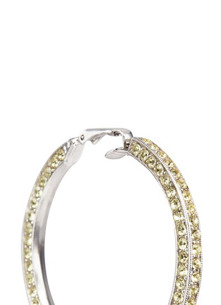 Detail View - Click To Enlarge - KENNETH JAY LANE - Glass crystal rhodium plated hoop earrings