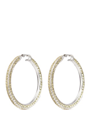 Main View - Click To Enlarge - KENNETH JAY LANE - Glass crystal rhodium plated hoop earrings