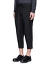 Front View - Click To Enlarge - THE VIRIDI-ANNE - Dropped crotch cropped linen jogging pants