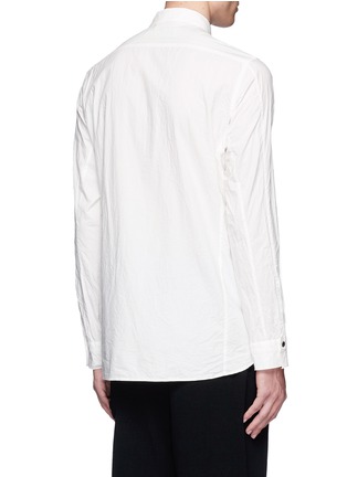 Back View - Click To Enlarge - THE VIRIDI-ANNE - Frayed pinstripe bib cotton poplin shirt