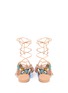Back View - Click To Enlarge - MABU BY MARIA BK - 'Isky' tassel embroidered lace-up sandals