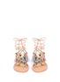 Front View - Click To Enlarge - MABU BY MARIA BK - 'Isky' tassel embroidered lace-up sandals