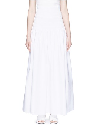 Main View - Click To Enlarge - THE ROW - 'Cial' smocked two-way poplin skirt