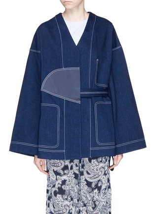 Main View - Click To Enlarge - ACNE STUDIOS - 'Orinda' satin patch denim kimono jacket