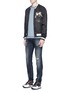 Figure View - Click To Enlarge - - - 'Classic' slim fit ripped jeans