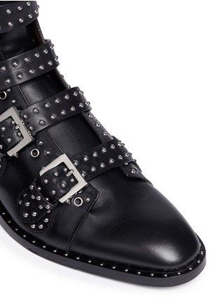Detail View - Click To Enlarge - GIVENCHY - 'K Line' stud leather buckle boots