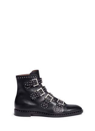 Main View - Click To Enlarge - GIVENCHY - 'K Line' stud leather buckle boots