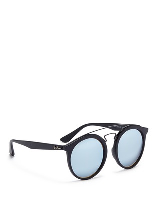 Figure View - Click To Enlarge - RAY-BAN - 'RB4256F' round mirror sunglasses