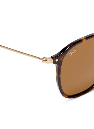 Detail View - Click To Enlarge - RAY-BAN - 'RB2448N' matte metal temple tortoiseshell acetate sunglasses