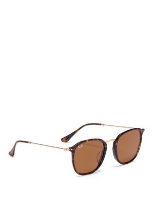 Figure View - Click To Enlarge - RAY-BAN - 'RB2448N' matte metal temple tortoiseshell acetate sunglasses