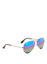 Figure View - Click To Enlarge - RAY-BAN - 'Aviator Large Metal' glitter mirror sunglasses