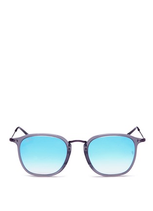Main View - Click To Enlarge - RAY-BAN - 'RB2448N' contrast metal temple gradient mirror sunglasses
