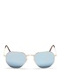 Main View - Click To Enlarge - RAY-BAN - 'RB3548NF' metal hexagonal mirror sunglasses