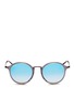 Main View - Click To Enlarge - RAY-BAN - 'Round Fleck Flash' matte temple acetate mirror sunglasses