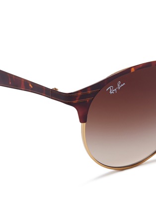 Detail View - Click To Enlarge - RAY-BAN - 'RB3545' tortoiseshell effect round browline sunglasses