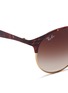 Detail View - Click To Enlarge - RAY-BAN - 'RB3545' tortoiseshell effect round browline sunglasses