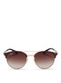 Main View - Click To Enlarge - RAY-BAN - 'RB3545' tortoiseshell effect round browline sunglasses
