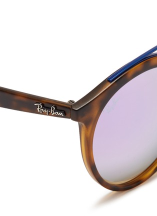 Detail View - Click To Enlarge - RAY-BAN - 'RB4256F' round mirror sunglasses