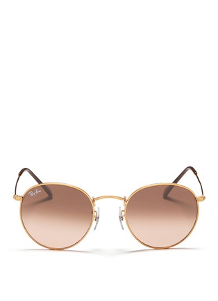 Main View - Click To Enlarge - RAY-BAN - 'Round Metal' coined sunglasses