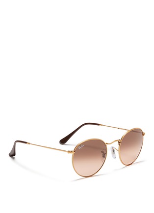 Figure View - Click To Enlarge - RAY-BAN - 'Round Metal' coined sunglasses