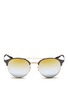 Main View - Click To Enlarge - RAY-BAN - 'RB3545' coined flat round browline mirror sunglasses