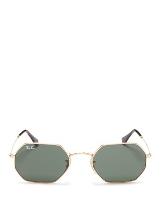 Main View - Click To Enlarge - RAY-BAN - 'RB3556N' metal flat octagonal sunglasses
