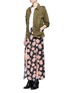 Figure View - Click To Enlarge - TOPSHOP - Rose print crepe double slit maxi skirt