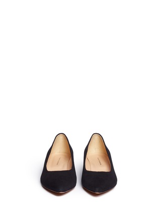 Front View - Click To Enlarge - FABIO RUSCONI - Suede wedge pumps