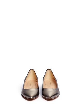 Front View - Click To Enlarge - FABIO RUSCONI - Mirror leather wedge pumps