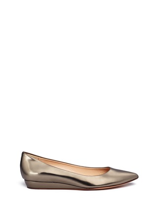 Main View - Click To Enlarge - FABIO RUSCONI - Mirror leather wedge pumps