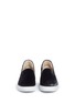 Front View - Click To Enlarge - ISA TAPIA - 'Slater C' heart patch velvet skate slip-ons