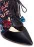 Detail View - Click To Enlarge - ISA TAPIA - 'Deia' pompom embroidered suede slingback booties