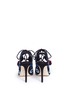 Back View - Click To Enlarge - ISA TAPIA - 'Deia' pompom embroidered suede slingback booties