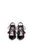 Front View - Click To Enlarge - ISA TAPIA - 'Deia' pompom embroidered suede slingback booties
