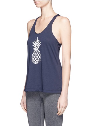 Front View - Click To Enlarge - THE UPSIDE - Pineapple print performance tank top