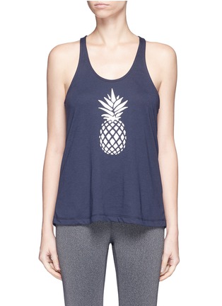 Main View - Click To Enlarge - THE UPSIDE - Pineapple print performance tank top