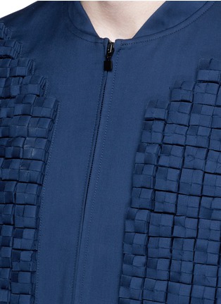 Detail View - Click To Enlarge - 73119 - Woven cube embellished bomber jacket
