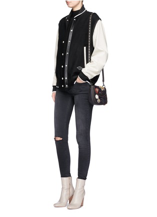 Figure View - Click To Enlarge - COACH - 'Varsity' mixed stud patch leather saddle bag