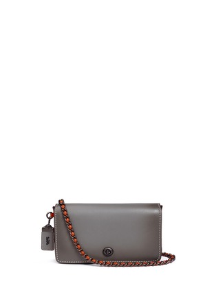 Main View - Click To Enlarge - COACH - 'Dinky' colourblock mixed leather chain crossbody bag