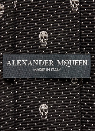 Detail View - Click To Enlarge - ALEXANDER MCQUEEN - Skull dot silk tie