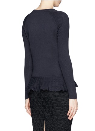 Back View - Click To Enlarge - TORY BURCH - 'Sienna' quilted peplum sweater
