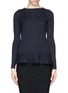 Main View - Click To Enlarge - TORY BURCH - 'Sienna' quilted peplum sweater