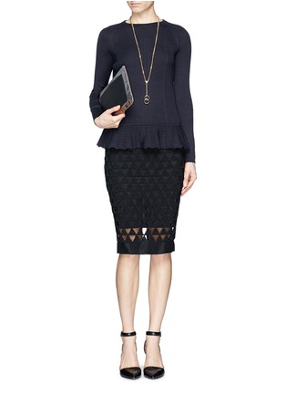 Figure View - Click To Enlarge - TORY BURCH - 'Sienna' quilted peplum sweater