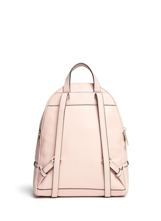 Back View - Click To Enlarge - MICHAEL KORS - 'Rhea' small 18k gold-plated metal leather backpack