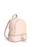 Front View - Click To Enlarge - MICHAEL KORS - 'Rhea' small 18k gold-plated metal leather backpack