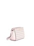 Front View - Click To Enlarge - MICHAEL KORS - 'Selma' medium perforated leather messenger bag