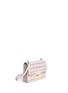 Front View - Click To Enlarge - MICHAEL KORS - 'Sloan' small floral perforated leather crossbody